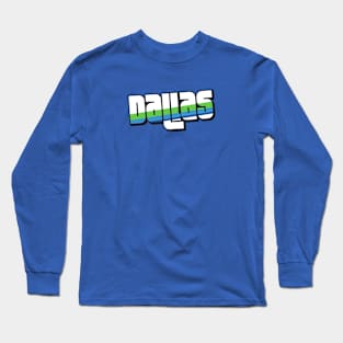 Retro Dallas Word Art with Stripes Long Sleeve T-Shirt